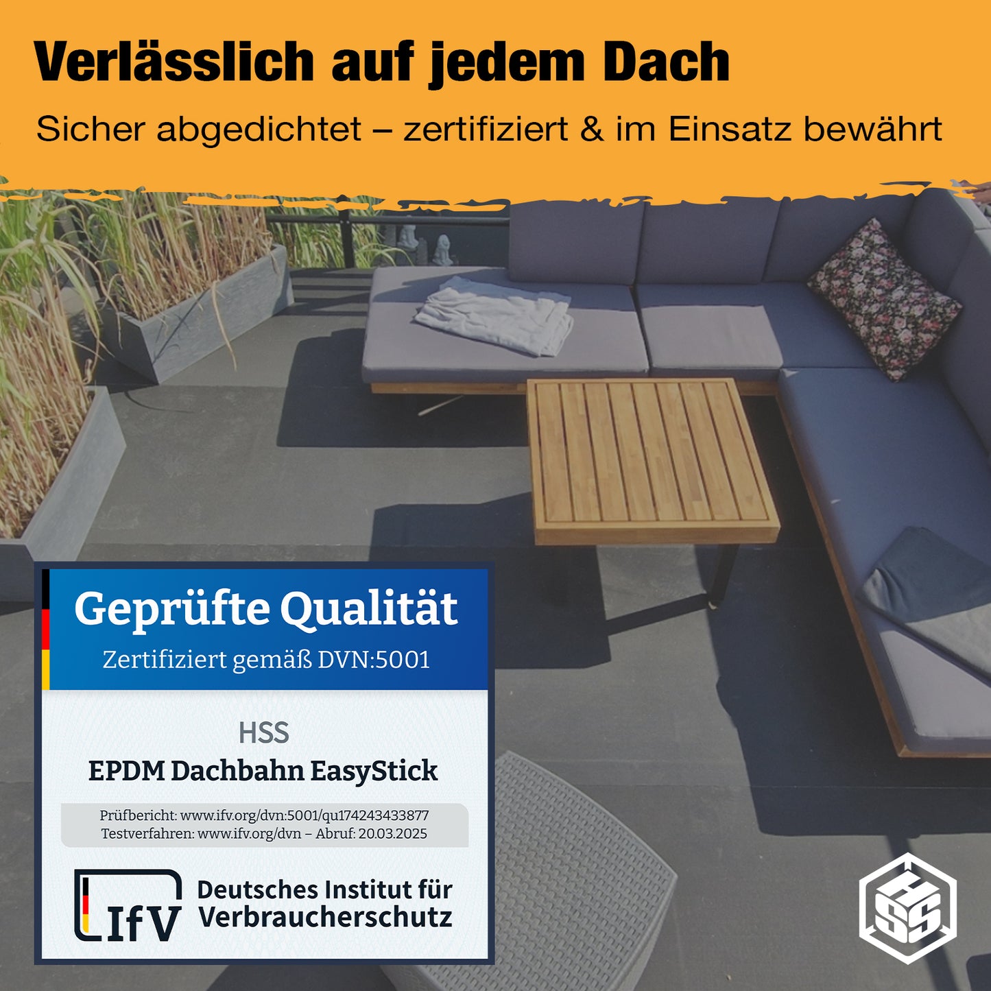 HSS® EPDM dakbaan, zelfklevend 